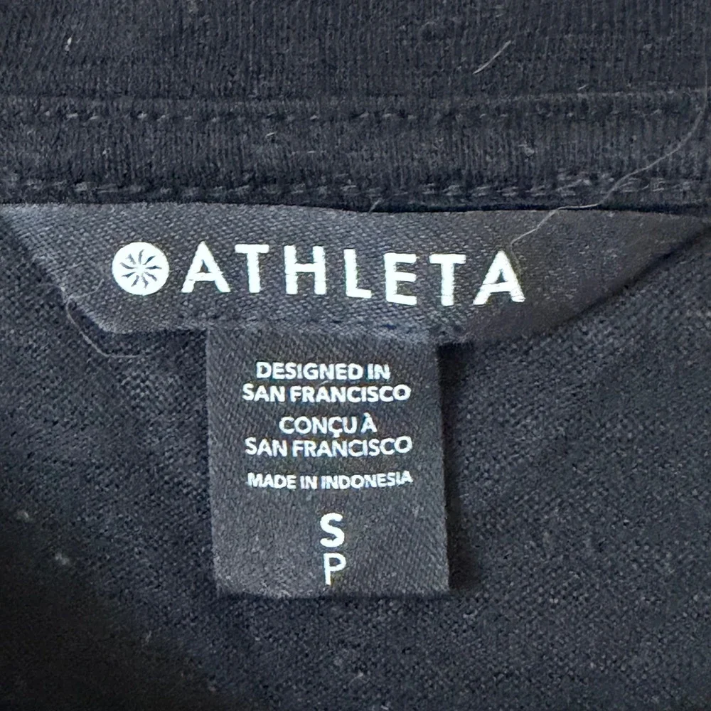 Athleta Womens Black‎ Slub Knit Muscle Tank Top Size S Small Sleeveless Gym Yoga